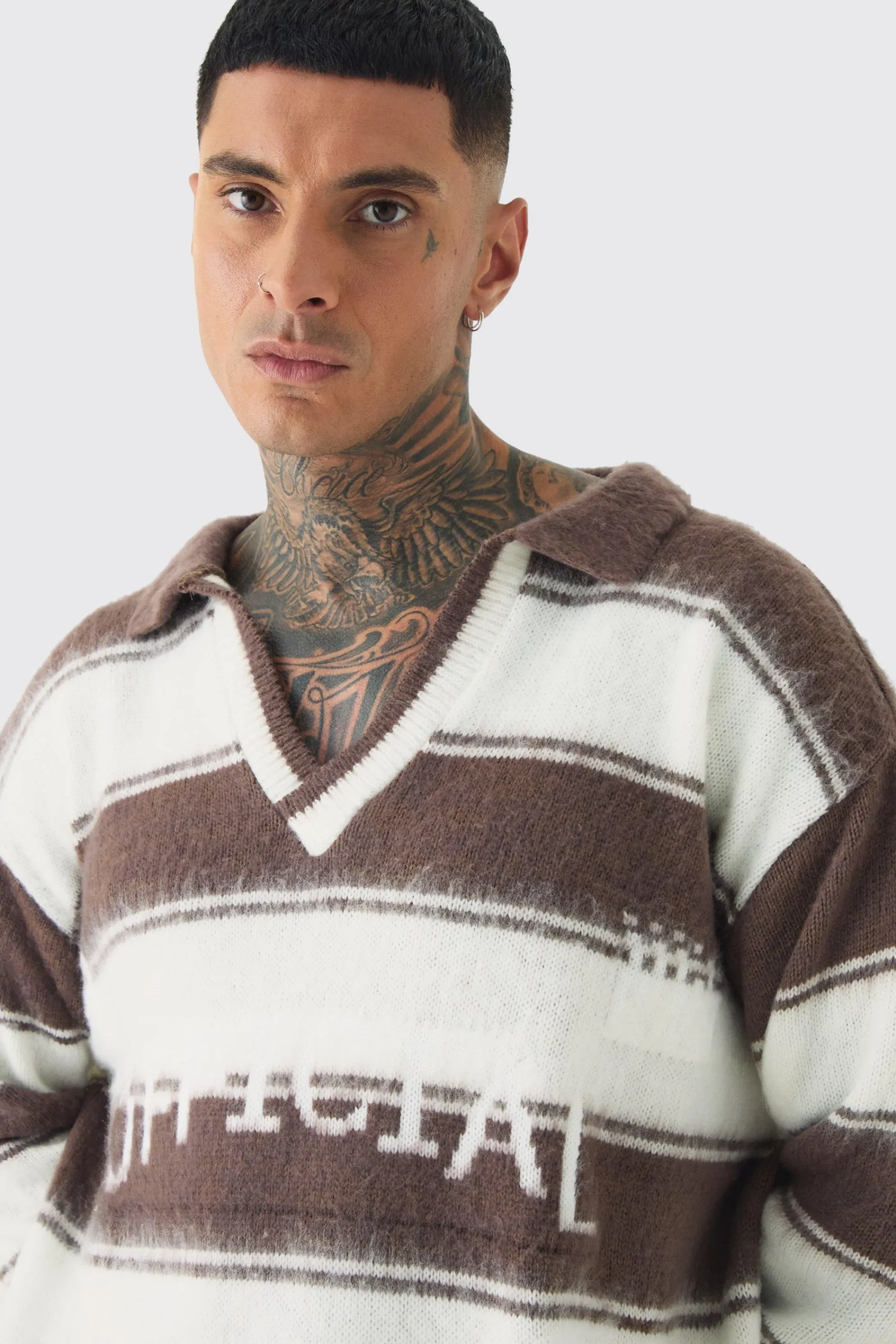 boohooMAN Tall Brushed Knit Official Football Top | UK| Knitwear