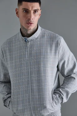boohooMAN Tall Check Bomber And Trouser Set | UK| Sets & Co-Ords