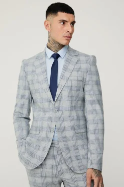 boohooMAN Tall Checked Skinny Fit Blazer | UK| Suits & Tailoring