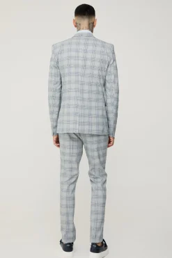 boohooMAN Tall Checked Skinny Fit Blazer | UK| Suits & Tailoring