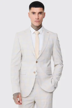 boohooMAN Tall Checked Skinny Fit Blazer | UK| Suits & Tailoring
