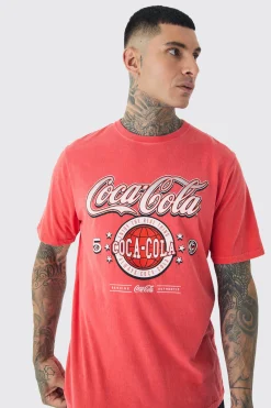 Tall Coca Cola License Print T-shirt In | UK^boohooMAN Online