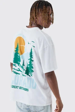 Tall Colorado Back Printed Oversized T-Shirt | UK^boohooMAN New