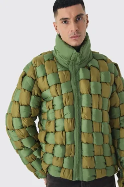 boohooMAN Tall Contrast Hand Weft Padded Puffer Jacket In | UK| Coats & Jackets