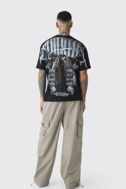 boohooMAN Tall Crinkle Nylon Cargo Parachute Trousers In | UK| Trousers