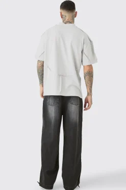boohooMAN Tall Denim Parachute Jean | UK| Trousers|Jeans
