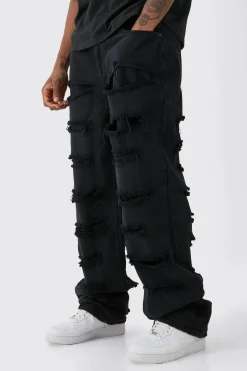 Tall Distressed Twill Overdyed Trouser In | UK^boohooMAN Online