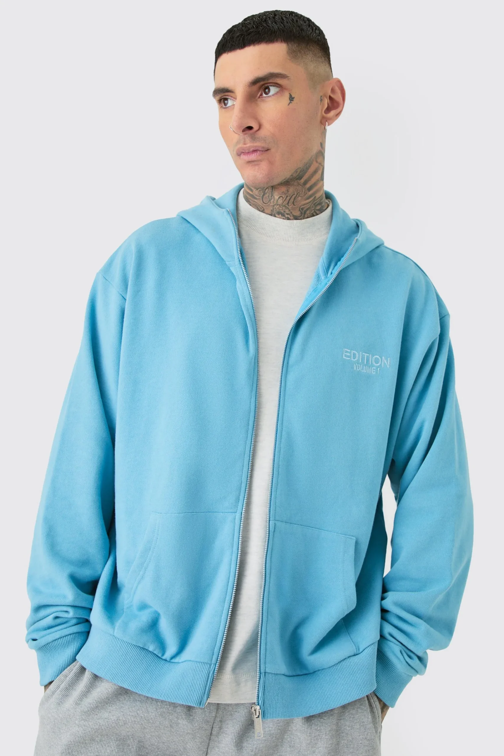 boohooMAN Tall EDITION Oversized Heavyweight Zip Thru Hoodie | UK| Hoodies & Sweatshirts