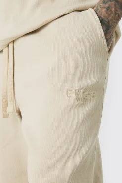 boohooMAN Tall EDITION Straight Ribbed Heavyweight Split Hem Jogger | UK| Trousers|Joggers