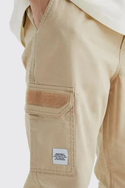 boohooMAN Tall Elastic Comfort Felt Detail Cargo Trouser | UK| Trousers|Cargos