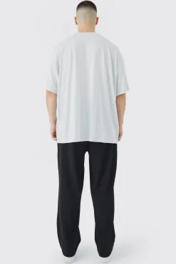 boohooMAN Tall Elastic Waist Relaxed Fit Cropped Pleated Trouser | UK| Trousers