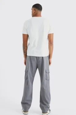 boohooMAN Tall Elastic Waist Relaxed Fit Buckle Cargo Jogger | UK| Trousers|Cargos