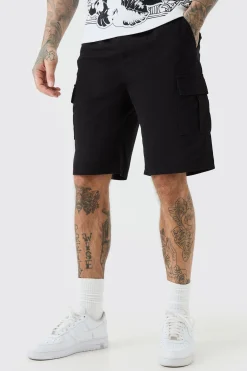 boohooMAN Tall Elastic Waist Relaxed Fit Cargo Shorts In | UK| Shorts