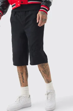 boohooMAN Tall Elasticated Waist Applique Jorts | UK| Shorts