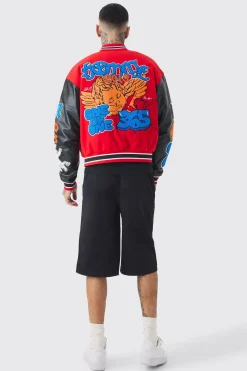 boohooMAN Tall Elasticated Waist Applique Jorts | UK| Shorts