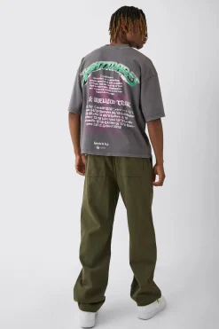 boohooMAN Tall Elasticated Waist Drawcord Detail Relaxed Fit Trouser In | UK| Trousers