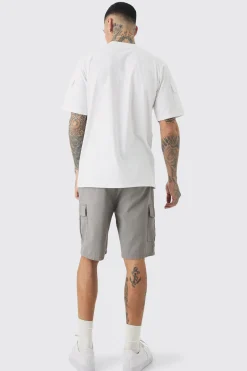 boohooMAN Tall Elasticated Waist Relaxed Fit Cargo Shorts | UK| Shorts