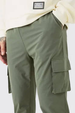 boohooMAN Tall Elasticated Waist Lightweight Stretch Skinny Cargo Trouser | UK| Trousers|Cargos