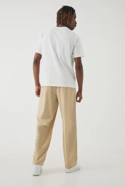 boohooMAN Tall Elasticated Waist Lightweight Technical Stretch Relaxed Cropped Trouser | UK| Trousers