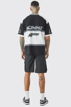 boohooMAN Tall Elasticated Waist Ofcl Nylon Cargo Short | UK| Shorts