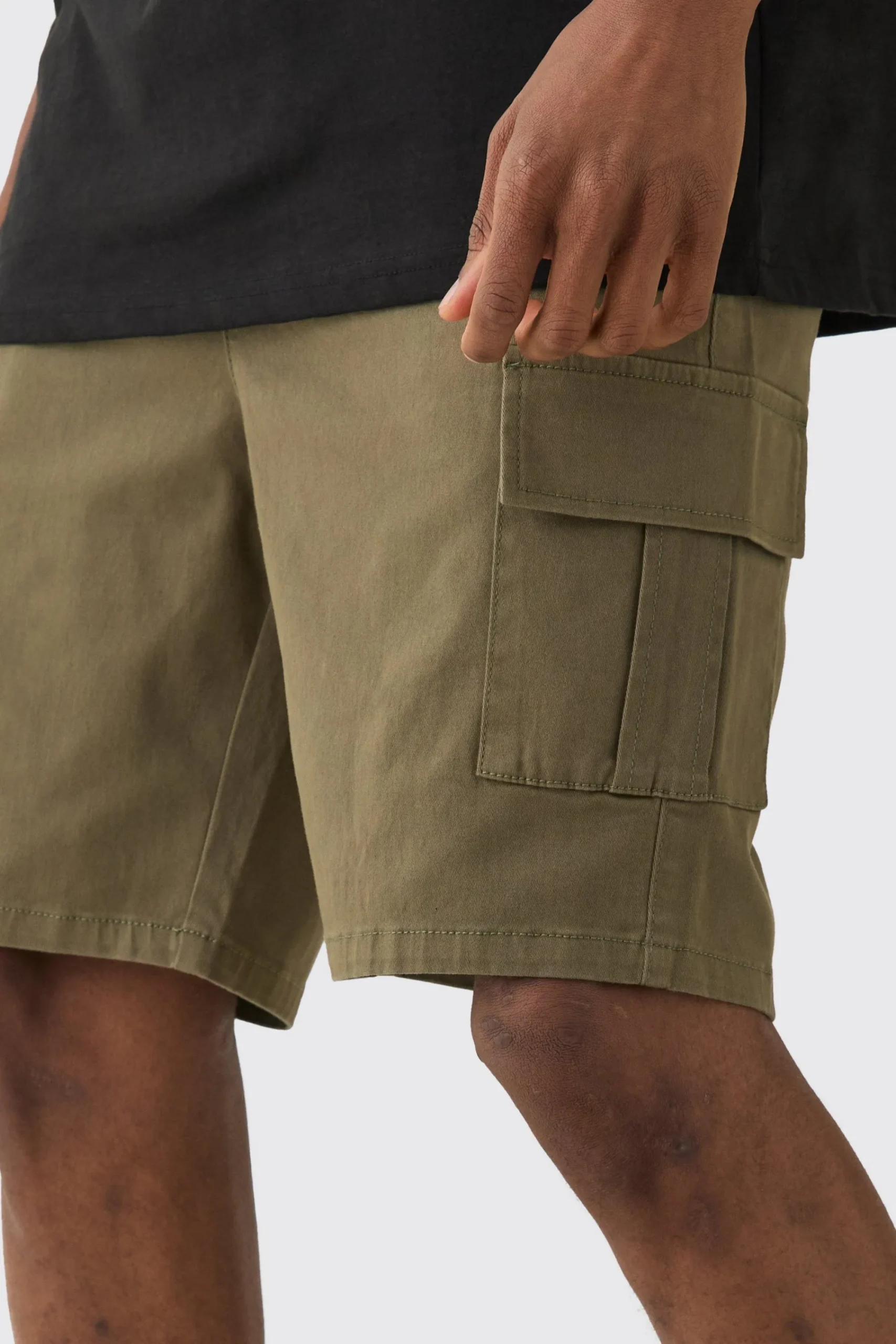 boohooMAN Tall Elasticated Waist Skinny Fit Cargo Shorts | UK| Shorts