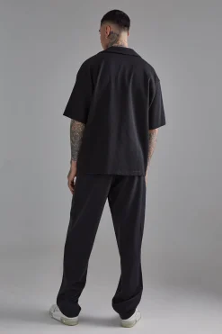 boohooMAN Tall Elasticated Waist Smart Straight Fit Trousers | UK| Trousers