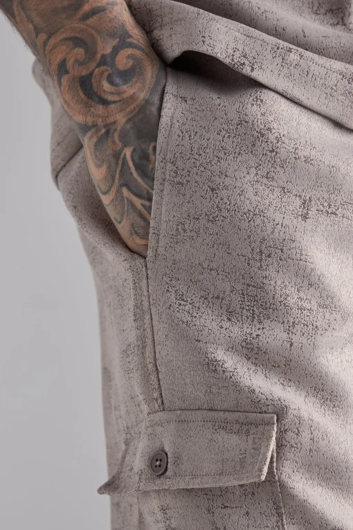 boohooMAN Tall Elasticated Waist Textured Cargo Short In | UK| Shorts