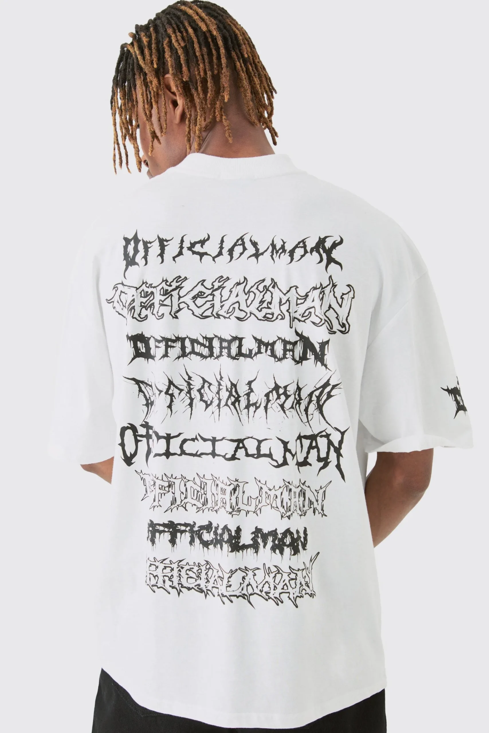 Tall Extended Neck Official Man Back Print Tour T-shirt | UK^boohooMAN Sale