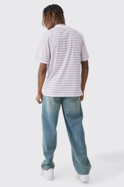 Tall Extended Neck Stripe T-shirt | UK^boohooMAN