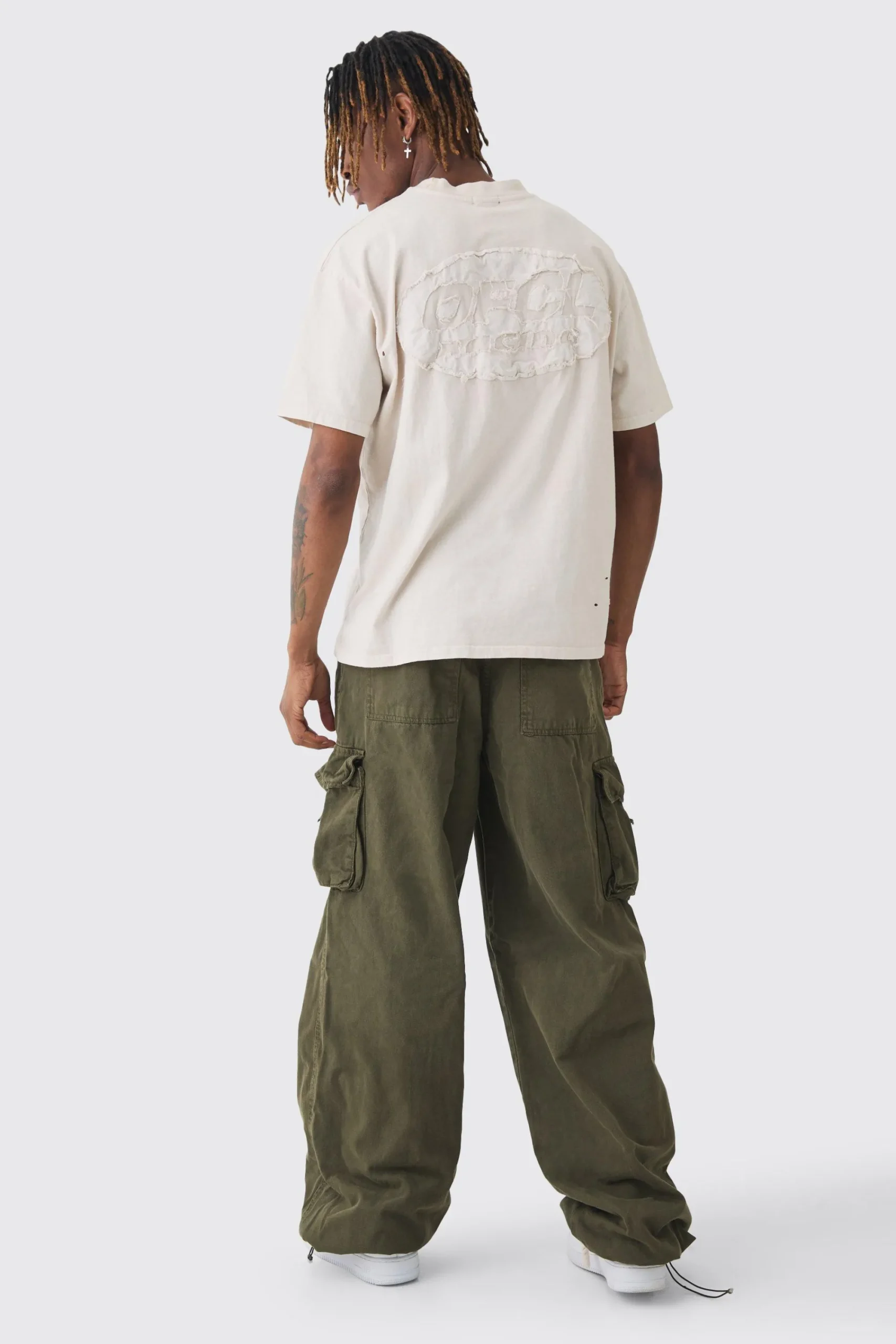 boohooMAN Tall Extreme Baggy Fit Toggle Cargo Trousers In | UK| Trousers|Cargos