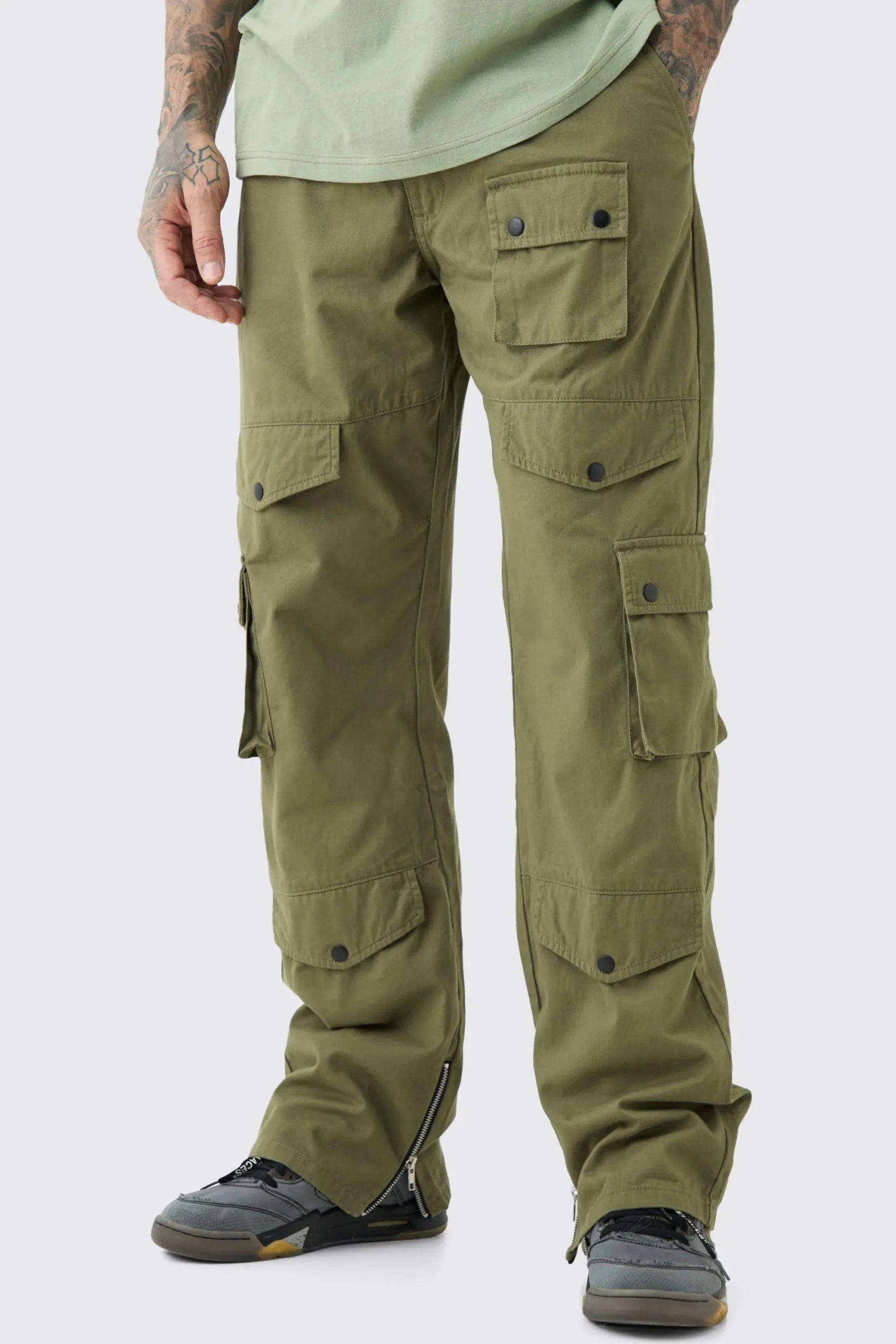 boohooMAN Tall Fixed Relaxed Fit Twill Cargo Trousers | UK| Trousers|Cargos