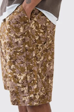 boohooMAN Tall Fixed Waist Camo Twill Carpenter Short | UK| Shorts