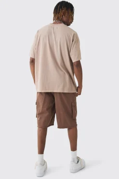 boohooMAN Tall Fixed Waist Raw Hem Relaxed Cargo Shorts | UK| Shorts