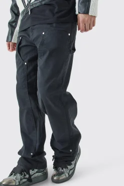 boohooMAN Tall Fixed Waist Relaxed Twill Carpenter Trouser | UK| Trousers