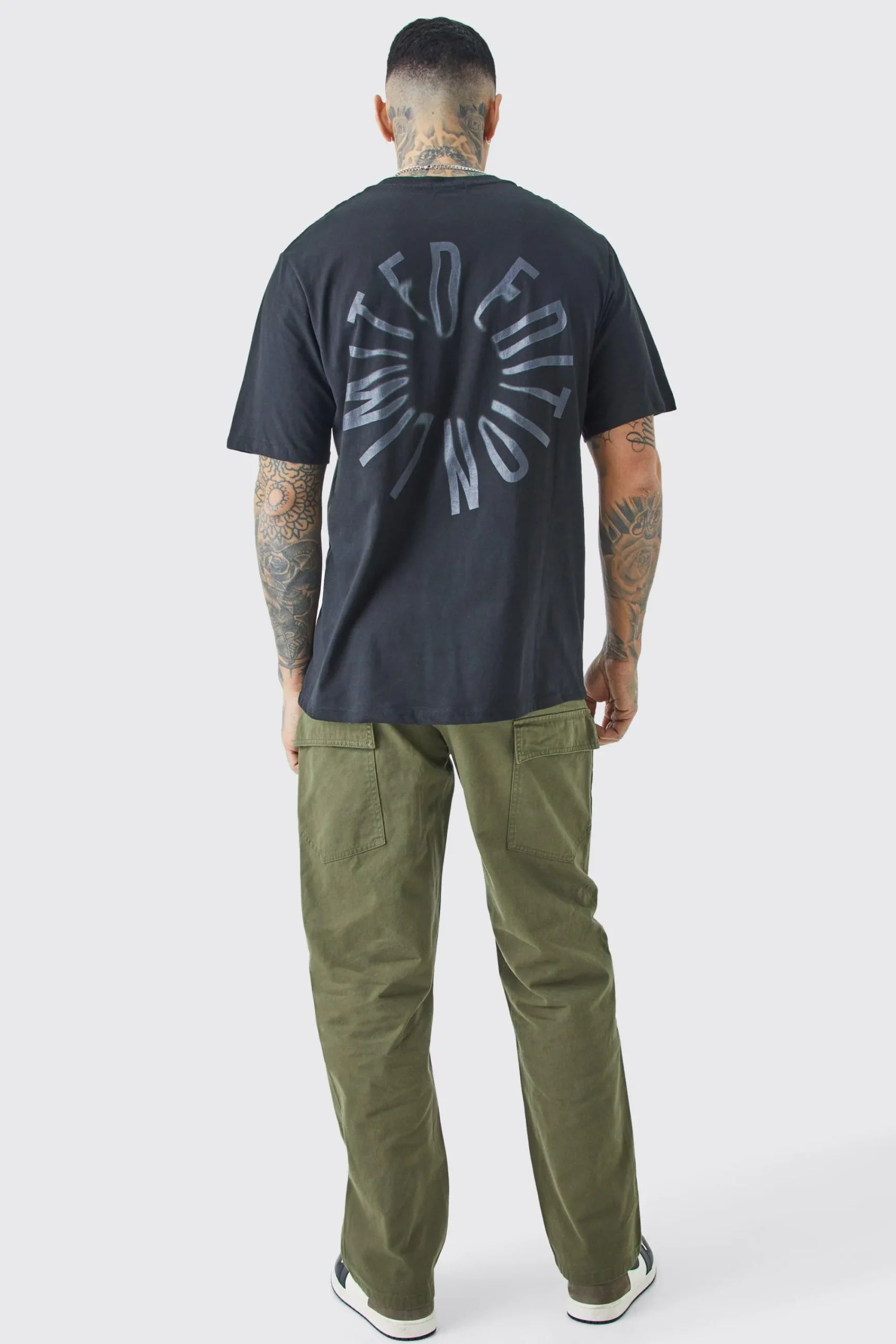 boohooMAN Tall Fixed Waist Relaxed Asymetric Cargo Twill Trouser | UK| Trousers