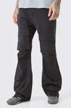 boohooMAN Tall Fixed Waist Relaxed Peached Flare Cargo Trouser | UK| Trousers|Cargos