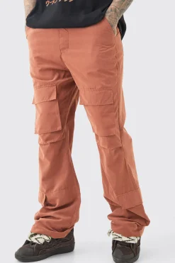 boohooMAN Tall Fixed Waist Relaxed Peached Flare Cargo Trouser | UK| Trousers|Cargos