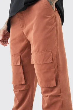 boohooMAN Tall Fixed Waist Relaxed Peached Flare Cargo Trouser | UK| Trousers|Cargos
