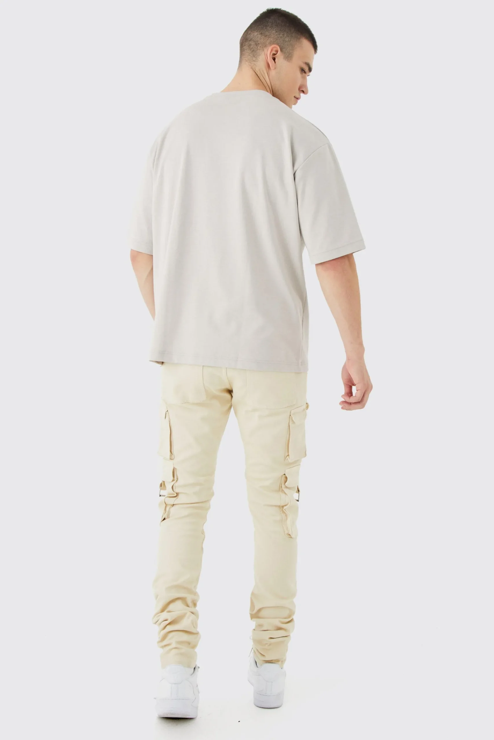 boohooMAN Tall Fixed Waist Skinny Stacked Multi Cargo Trouser | UK| Trousers|Cargos