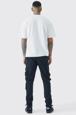 boohooMAN Tall Fixed Waist Skinny Stretch Twill Cargo Trouser | UK| Trousers|Cargos