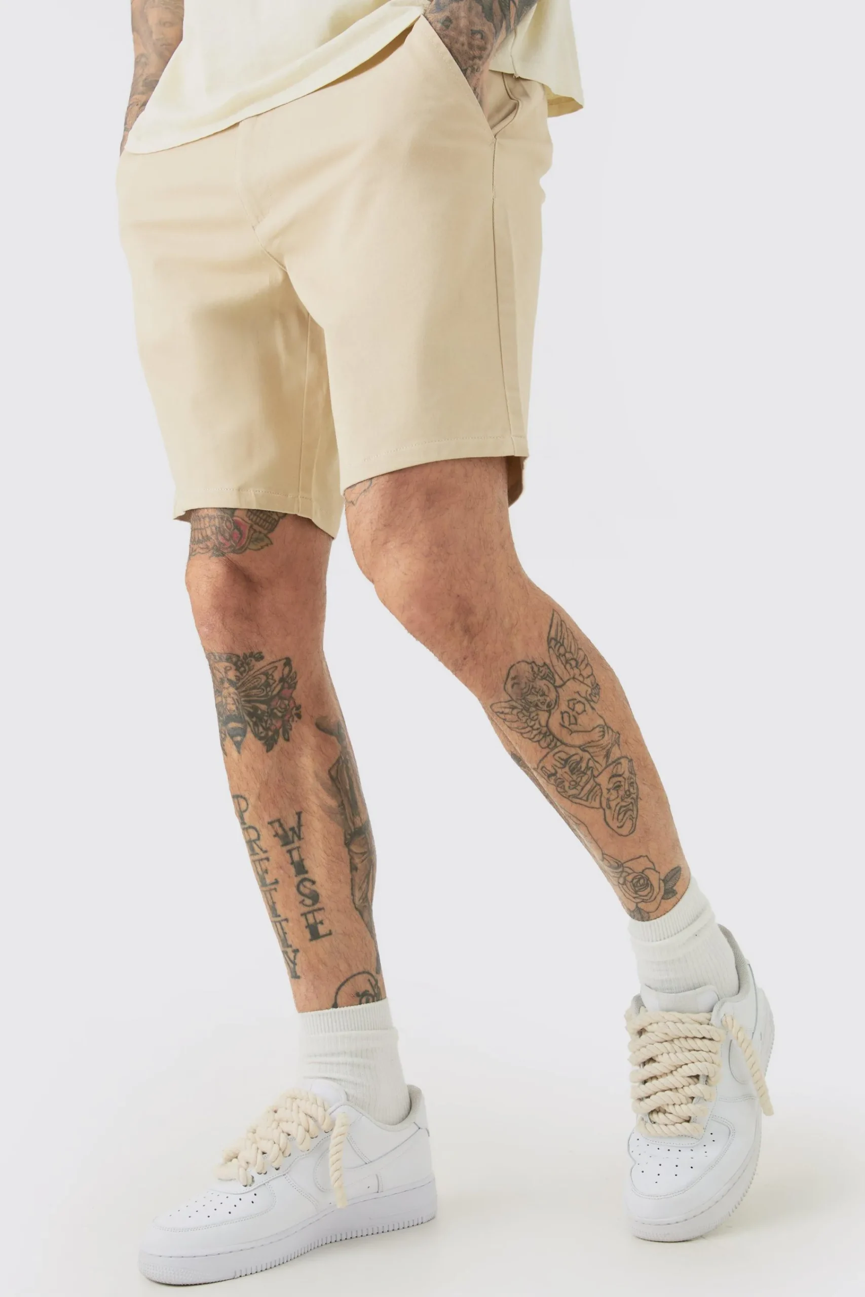 boohooMAN Tall Fixed Waist Slim Fit Chino Shorts | UK| Shorts