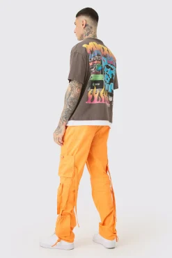 boohooMAN Tall Fixed Waist Washed Twill Multi Cargo Trouser | UK| Trousers|Cargos