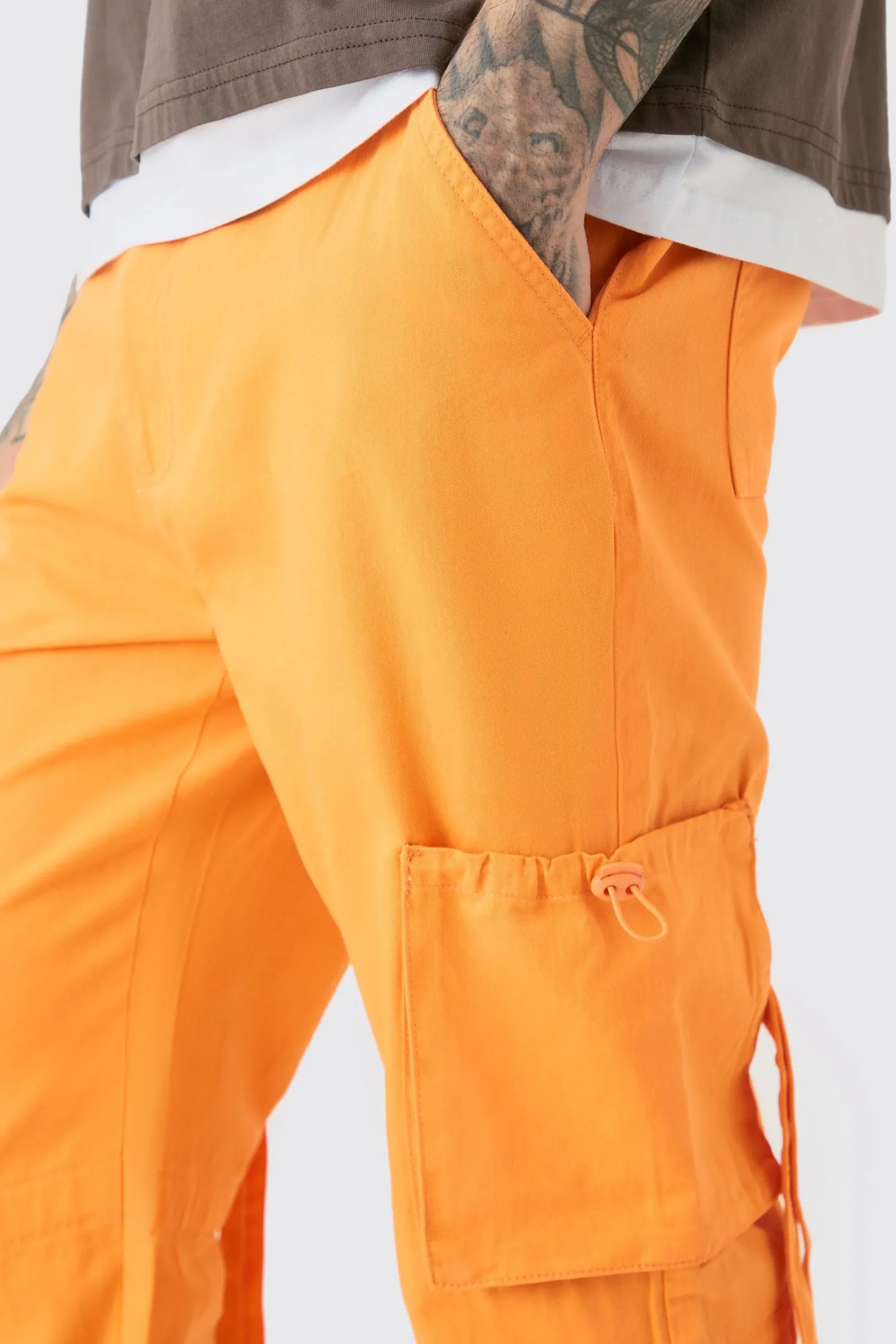 boohooMAN Tall Fixed Waist Washed Twill Multi Cargo Trouser | UK| Trousers|Cargos