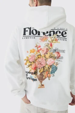 boohooMAN Tall Floral Back Print Oversized Hoodie | UK| Hoodies & Sweatshirts