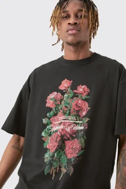 Tall Floral Graphic T-shirt | UK^boohooMAN Online