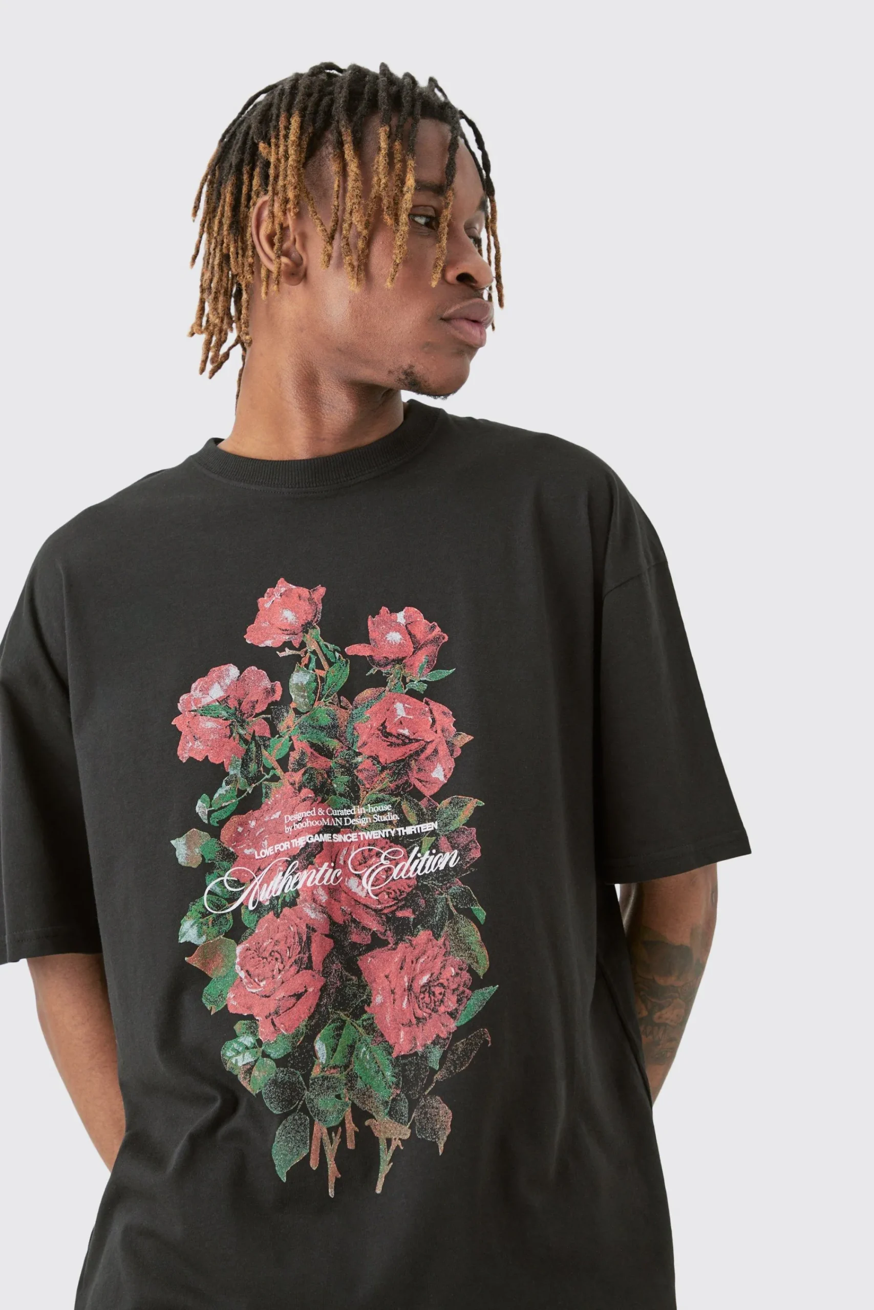 Tall Floral Graphic T-shirt | UK^boohooMAN Online