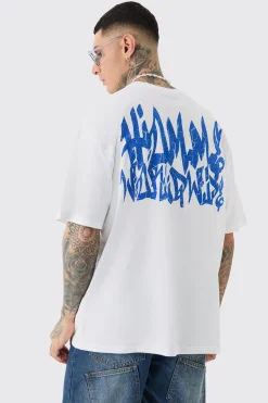 Tall Graffiti Homme Worldwide Back Print T-shirt In | UK^boohooMAN New