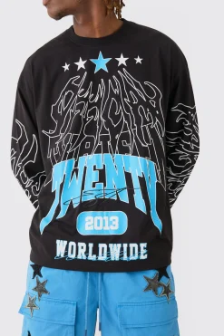 boohooMAN Tall Graphic Long Sleeve T-Shirt | UK| Hoodies & Sweatshirts