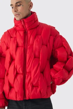 boohooMAN Tall Hand Weft Padded Puffer Jacket In | UK| Coats & Jackets