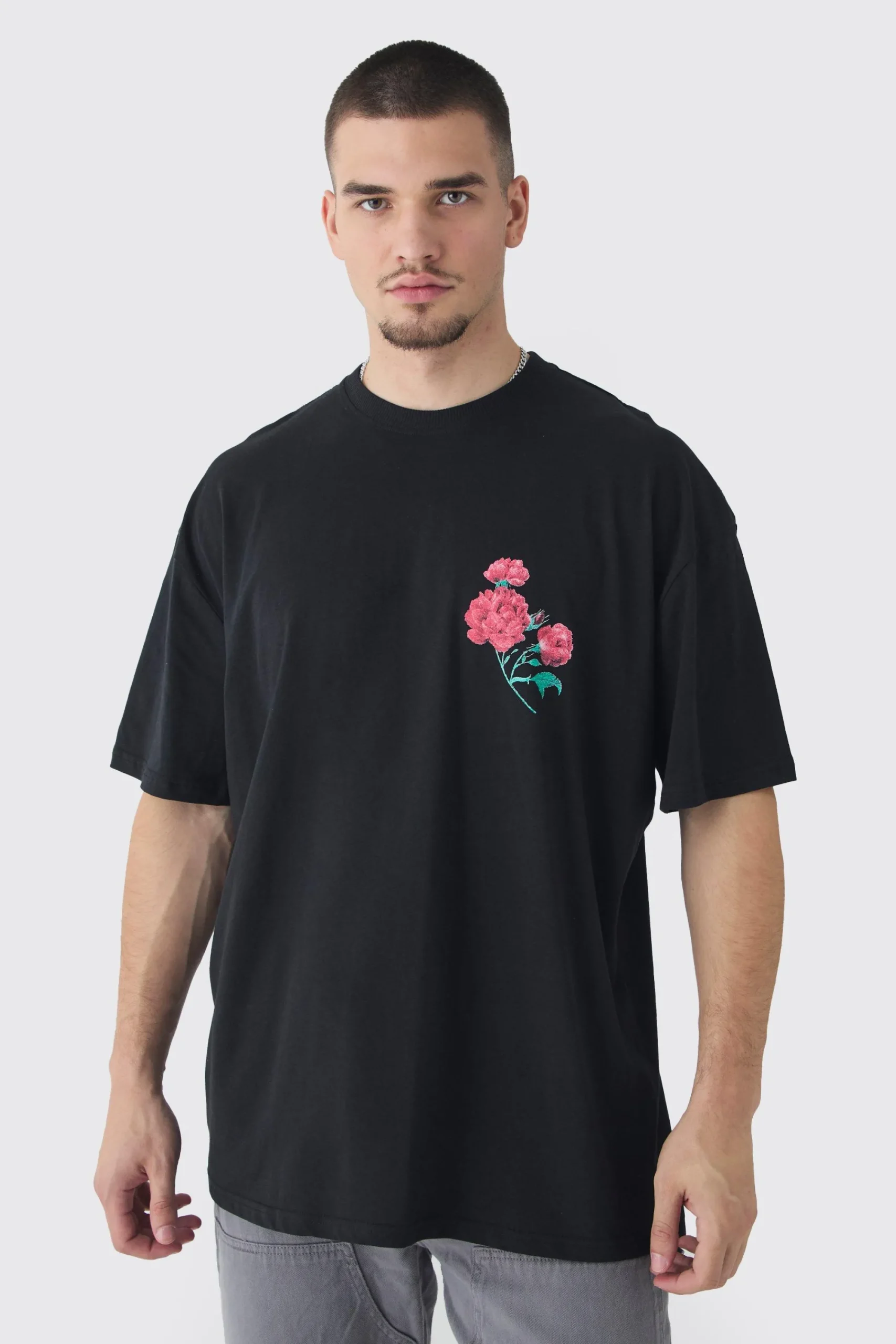 Tall Homme Floral Printed T-shirt In | UK^boohooMAN Discount